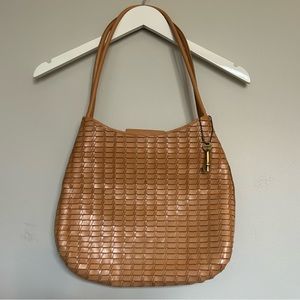 Fossil Camel Weave Shoulder Bag